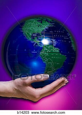 Hand holding earth. View Large Photo Image Stock Image - Hand holding earth.. Fotosearch