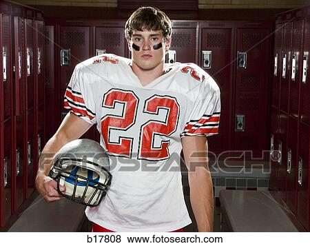 Stock Photo - High School football player.. Fotosearch