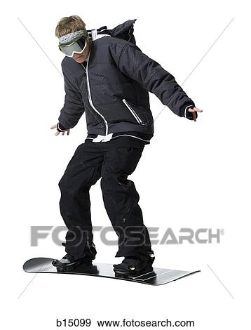 Man on snowboard with goggles View Large Photo Image Stock Photo - Man on snowboard with goggles. Fotosearch