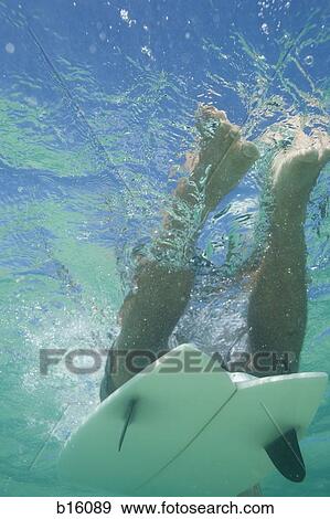 Man underwater with surfboard View Large Photo Image Stock Photo - Man underwater with surfboard. Fotosearch