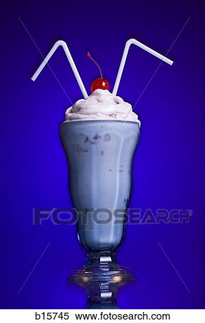 Milkshake with two straws and maraschino cherry View Large Photo Image Stock Photography - Milkshake with two straws and maraschino cherry. Fotosearch