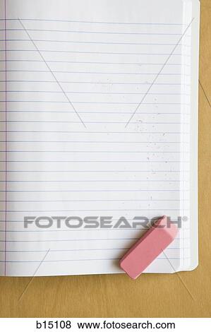 Notebook with eraser View Large Photo Image Stock Photo - Notebook with eraser. Fotosearch