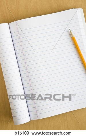 Notebook with pencil View Large Photo Image Stock Photo - Notebook with pencil. Fotosearch