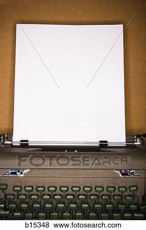 Old typewriter with blank page View Large Photo Image Stock Photo - Old typewriter with blank page. Fotosearch
