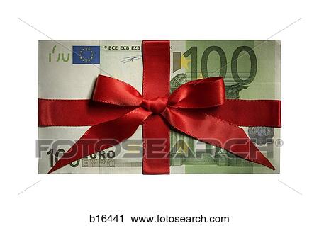 One hundred Euro banknote with red ribbon View Large Photo Image Stock Image - One hundred Euro banknote with red ribbon. Fotosearch