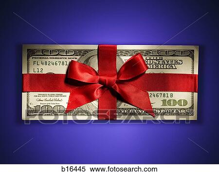 One hundred US dollar banknote with red ribbon View Large Photo Image Stock Photography - One hundred US dollar banknote with red ribbon. Fotosearch