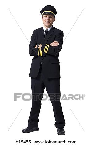 Pilot standing with arms crossed smiling View Large Photo Image Stock Photography - Pilot standing with arms crossed smiling. Fotosearch
