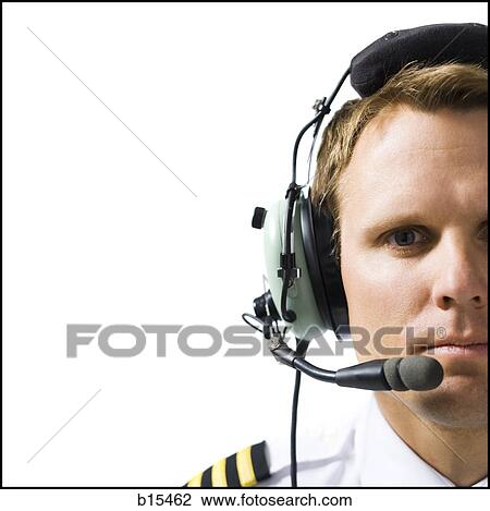 Pilot with headset and microphone View Large Photo Image Stock Image - Pilot with headset and microphone. Fotosearch