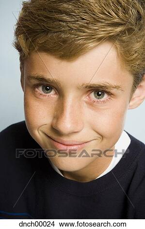 Picture - Portrait of a boy smiling. Fotosearch