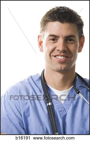 Portrait of a male medical practitioner with stethoscope smiling View Large Photo Image Stock Image - Portrait of a male medical practitioner with stethoscope smiling. Fotosearch
