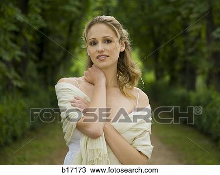 Portrait of a woman outdoors View Large Photo Image Stock Image - Portrait of a woman outdoors. Fotosearch