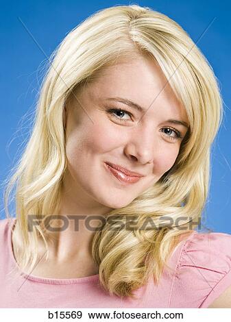 Portrait of a woman smiling View Large Photo Image Stock Photo - Portrait of a woman smiling. Fotosearch