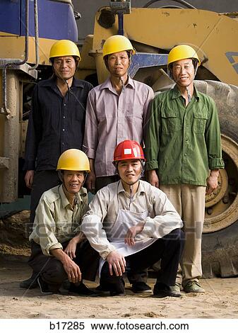 Portrait of five construction workers outdoors View Large Photo Image Stock Photography - Portrait of five construction workers outdoors. Fotosearch
