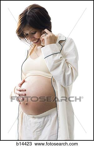 Pregnant Woman on the phone. View Large Photo Image Stock Image - Pregnant Woman on the phone.. Fotosearch