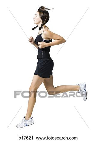 Profile of teenage girl jogging View Large Photo Image Stock Image - Profile of teenage girl jogging. Fotosearch