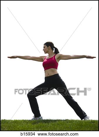 Profile of woman stretching outdoors View Large Photo Image Picture - Profile of woman stretching outdoors. Fotosearch