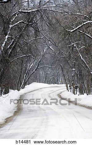 Stock Image - Road in winter. Fotosearch