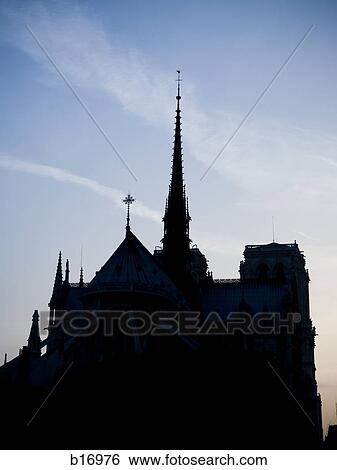 Silhouette of church with blue sky View Large Photo Image Stock Photograph - Silhouette of church with blue sky. Fotosearch