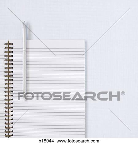 Picture - Spiral notebook with pen. Fotosearch