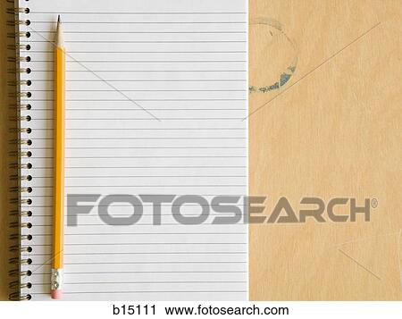 Spiral notebook with pencil View Large Photo Image Stock Image - Spiral notebook with pencil. Fotosearch