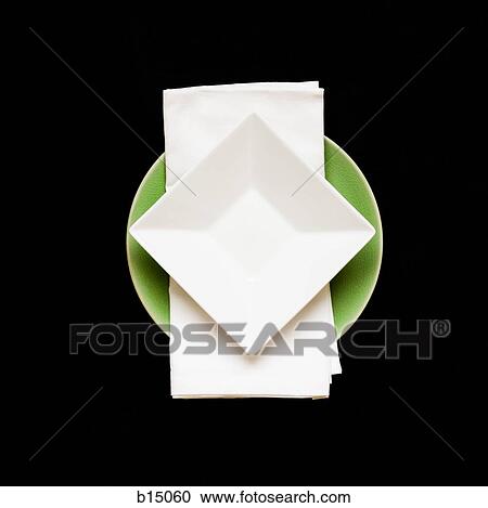 Square plate on napkin with round plate underneath View Large Photo Image Stock Image - Square plate on napkin with round plate underneath. Fotosearch