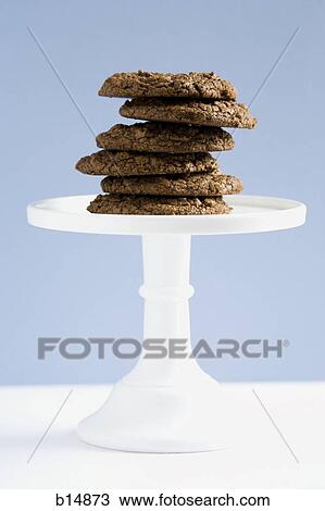 Stack of chocolate cookies View Large Photo Image Stock Image - Stack of chocolate cookies. Fotosearch