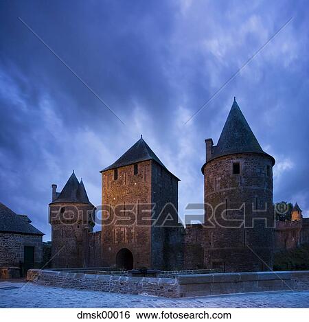 Stock Photograph - Stone castle with turrets. Fotosearch