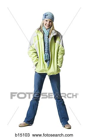 Teenage girl with hat and scarf smiling View Large Photo Image Stock Image - Teenage girl with hat and scarf smiling. Fotosearch