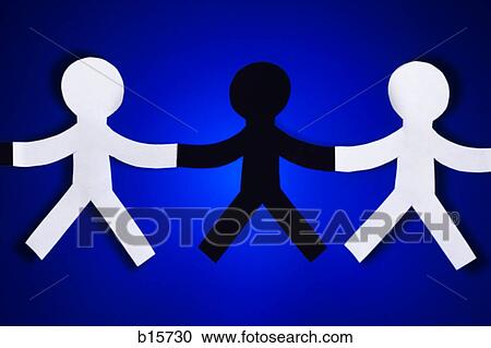 Three paper people cutouts two white and one black View Large Photo Image Stock Image - Three paper people cutouts two white and one black. Fotosearch