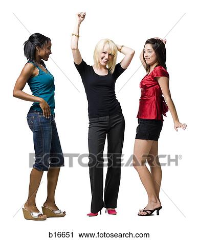 Three women dancing View Large Photo Image Stock Image - Three women dancing. Fotosearch