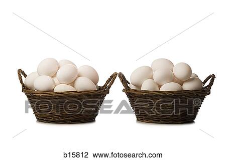 Two baskets filled with eggs View Large Photo Image Stock Image - Two baskets filled with eggs. Fotosearch