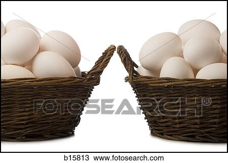 Two baskets filled with eggs View Large Photo Image Stock Image - Two baskets filled with eggs. Fotosearch