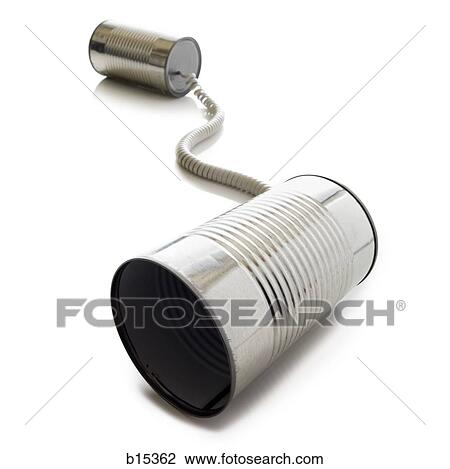 Two cans attached with telephone cord View Large Photo Image Stock Image - Two cans attached with telephone cord. Fotosearch