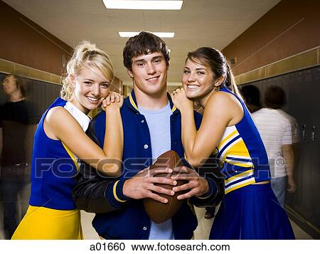 Two female and one male High School Students. View Large Photo Image Stock Image - Two female and one male High School Students.. Fotosearch
