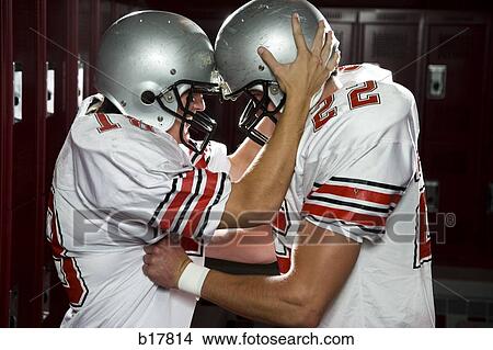 Two High School football players. View Large Photo Image Picture - Two High School football players.. Fotosearch