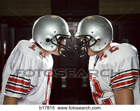 Two High School football players. View Large Photo Image Stock Photography - Two High School football players.. Fotosearch