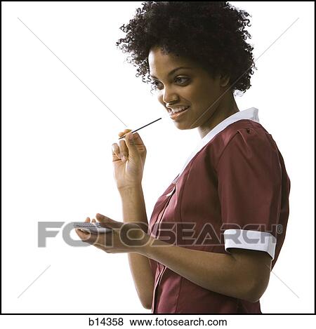 Waitress taking order View Large Photo Image Stock Photo - Waitress taking order. Fotosearch