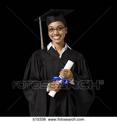 Woman in graduation gown and Blank Sign with diploma View Large Photo Image Stock Photo - Woman in graduation gown and Blank Sign with diploma. Fotosearch
