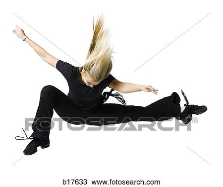 Stock Image - Woman leaping. Fotosearch