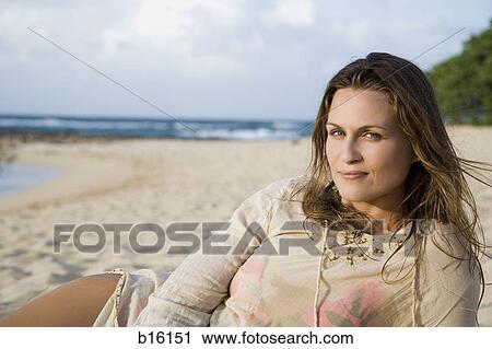 Woman on beach View Large Photo Image Stock Image - Woman on beach. Fotosearch