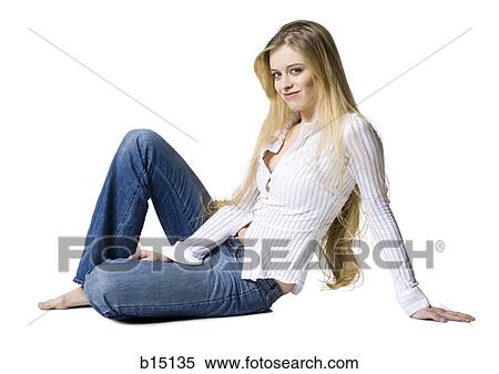 Woman sitting and smiling View Large Photo Image Stock Photography - Woman sitting and smiling. Fotosearch