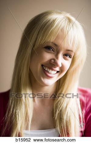 Stock Image - Woman smiling. Fotosearch