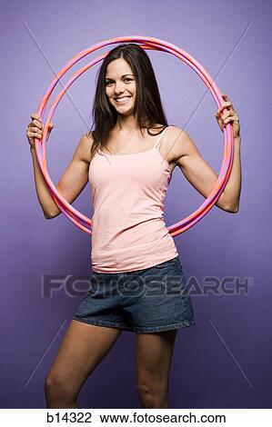 Stock Image - woman with hoop. Fotosearch