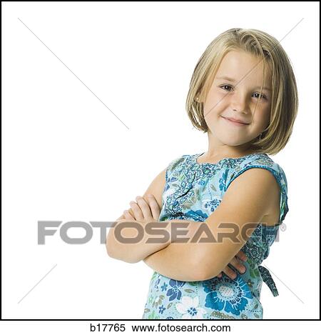 Young girl with arms folded View Large Photo Image Stock Photography - Young girl with arms folded. Fotosearch