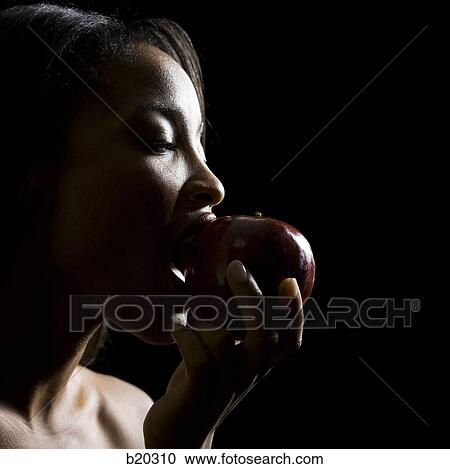Stock Image - African Ethnicity, one young woman only, One Person, health, 25-29 years. Fotosearch