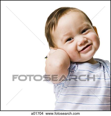 Baby boy smiling. View Large Photo Image Picture - Baby boy smiling.. Fotosearch