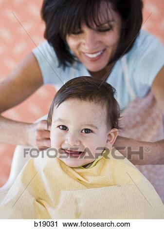 Baby getting a haircut. View Large Photo Image Stock Image - Baby getting a haircut.. Fotosearch