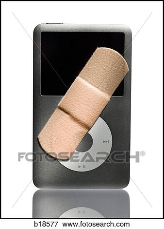 Stock Photo - Band-aid on an Ipod.. Fotosearch