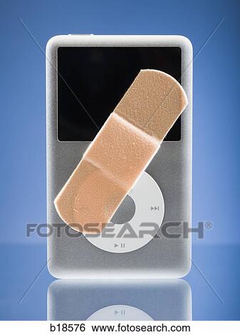 Band-aid on an Ipod. View Large Photo Image Stock Photograph - Band-aid on an Ipod.. Fotosearch