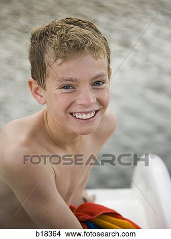 Picture - Boy at the beach.. Fotosearch